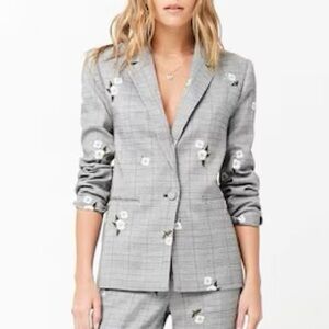 Forever21 - Floral Embroidered Blazer Jacket